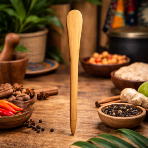 Cuillère en Bois Artisanale Africaine – Spatule Longue – Cuisine Traditionnelle